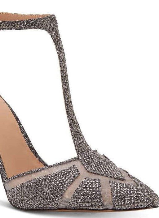 INC International Concepts Karsyn Scarpin Feminino Bico Fino Tira no Tornozelo Clássico Cinza Tamanho 10 M