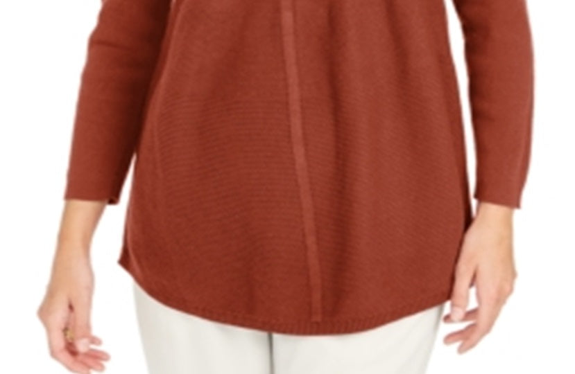 Túnica feminina de malha com pontos mistos estilo &amp; co laranja tamanho grande