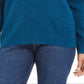 Suéter Henley de tricô trançado feminino Karen Scott, azul, tamanho X-S