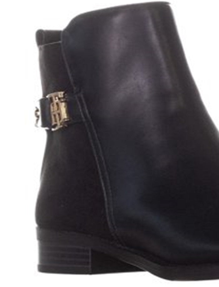 Tommy Hilfiger Botas de Couro Sintético Femininas Pretas Tamanho 8 M