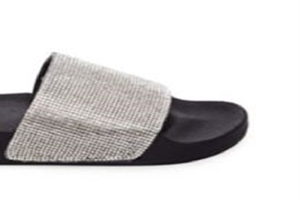 Sandálias femininas Madden Girl Fancy Open Toe Casual Slide, arco-íris, tamanho 8 M