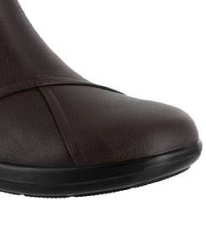 Botas femininas Easy Street com bico redondo e zíper, marrom, 8,5 m