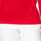Karen Scott Blusa de algodão com decote redondo feminina, vermelha, tamanho grande