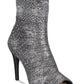 Botas femininas de cano médio com bico fino e tecido Rielee da INC International Concepts, cinza, tamanho 8 M