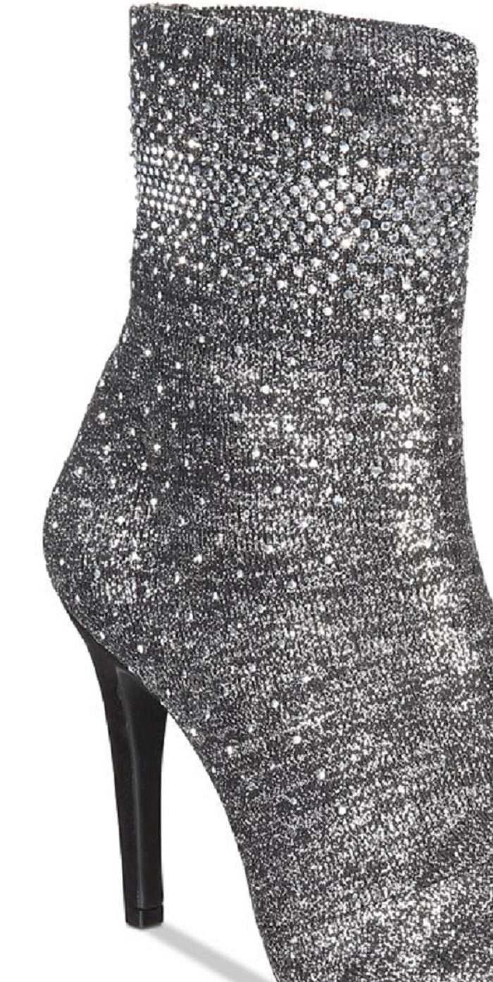 Botas femininas de cano médio com bico fino e tecido Rielee da INC International Concepts, cinza, tamanho 8 M