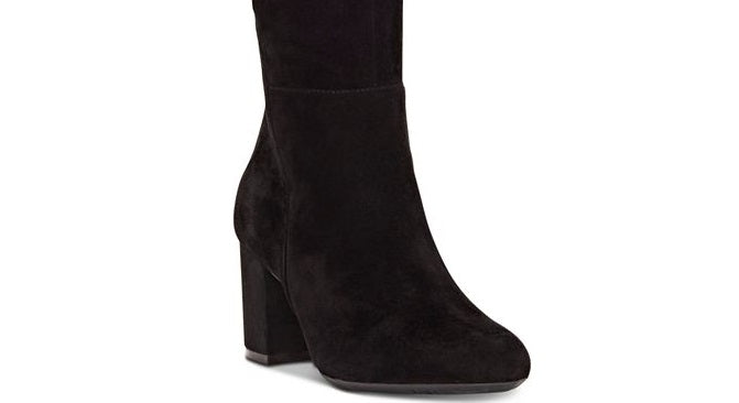 Botas femininas de cano alto Radella Wide Calf Leather da INC International Concepts, pretas, tamanho 8,5 M