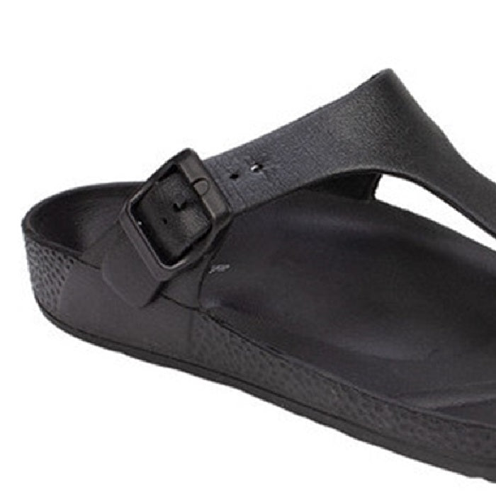 Sandália feminina White Mountain Cadella Thong preta tamanho 6 M
