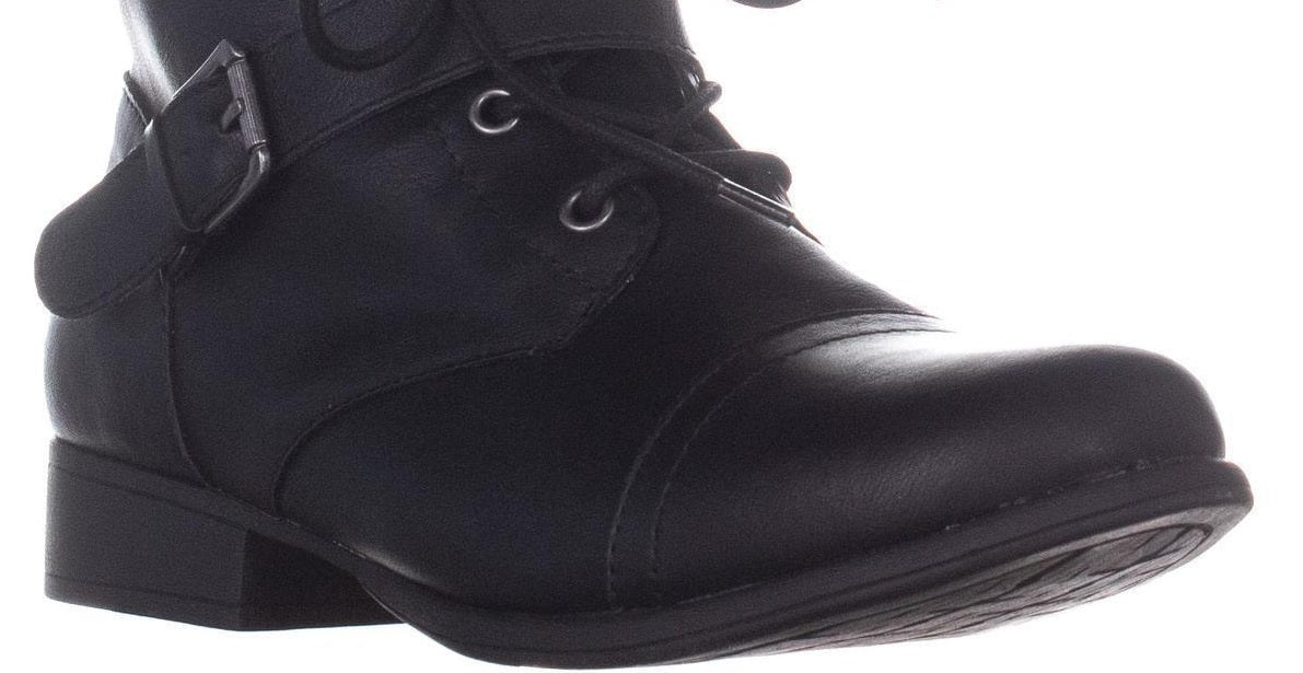 Botas de combate femininas Farrahh da American Rag, pretas, tamanho 7,5 M