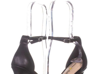 Seven Dials Sandálias Femininas Natalie Couro Sintético Biqueira Aberta Preta Tamanho 9 M