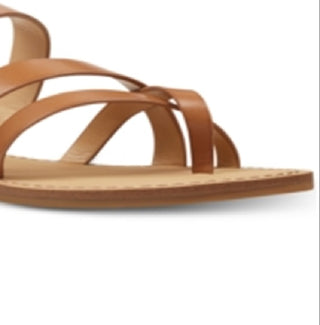 Sandálias de tira fina Nine West Claire Toe femininas, marrom, tamanho 9 M