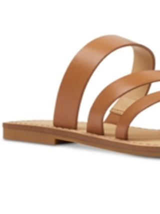 Sandálias de tira fina Nine West Claire Toe femininas, marrom, tamanho 9 M