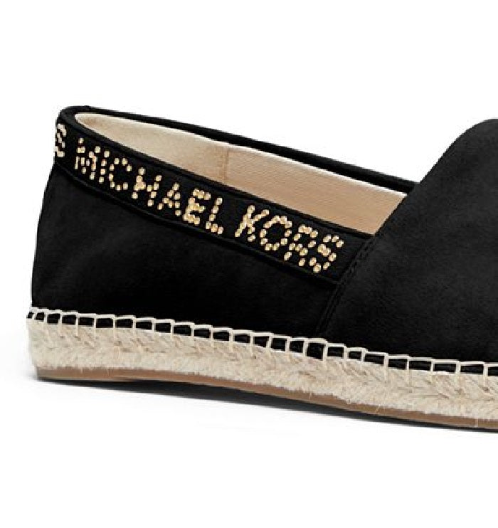 Sapatilhas femininas Michael Kors Preston Espadrille Slip-on pretas tamanho 6