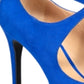 Thalia Sodi Scarpin Feminino Peep Toe com Tira no Tornozelo Clássico Azul Tamanho 10 M
