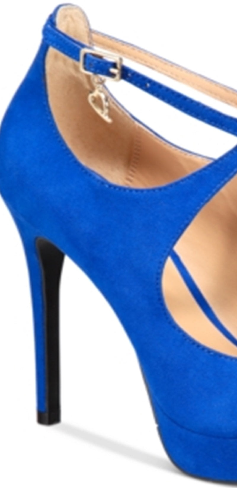 Thalia Sodi Scarpin Feminino Peep Toe com Tira no Tornozelo Clássico Azul Tamanho 10 M