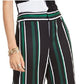 Calça feminina listrada com zíper e perna larga, preta, tamanho 2, da INC International Concepts