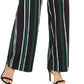 Calça feminina listrada com zíper e perna larga, preta, tamanho 2, da INC International Concepts