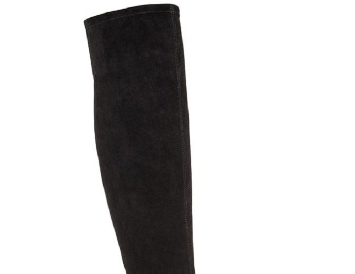 Material Girl Botas femininas Bravy com bico fechado e acima do joelho, pretas, tamanho 9 M