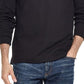 Casaco masculino vintage à prova de intempéries, malha waffle, henley, preto, tamanho pequeno
