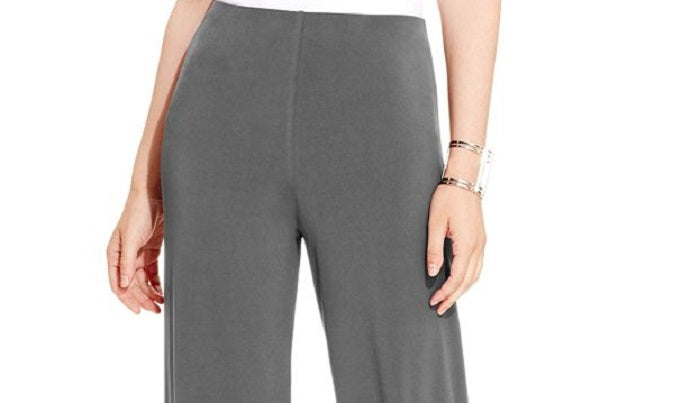 Calça feminina Alfani de malha com perna larga, cinza, tamanho pequeno P