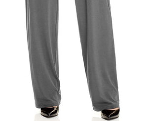 Calça feminina Alfani de malha com perna larga, cinza, tamanho pequeno P