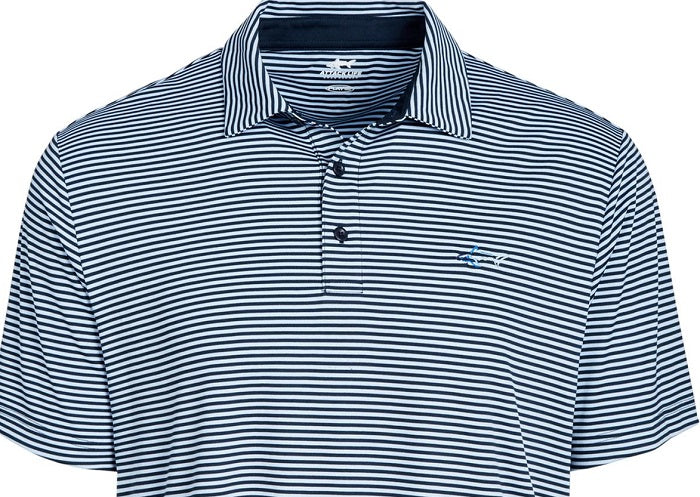 Camisa polo listrada masculina Attack Life By Greg Norman, tamanho XX-G, azul