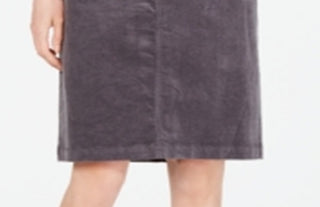 Saia de veludo cotelê com controle de barriga Charter Club feminina, cinza, tamanho 10
