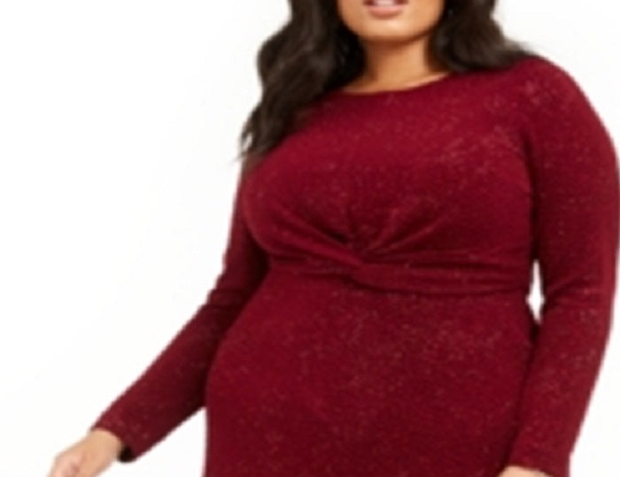 Vestido Alfani Feminino Plus Size com Cintura Torcida Vermelho Tamanho 1X