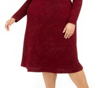 Vestido Alfani Feminino Plus Size com Cintura Torcida Vermelho Tamanho 1X
