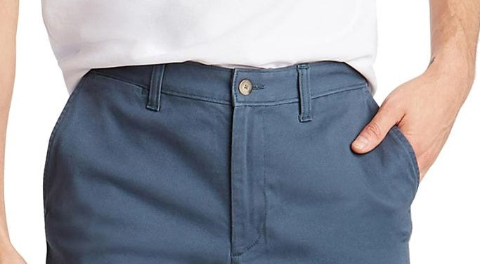 Calções de convés Nautica Stretch Classic Fit para homem, azul, tamanho 42