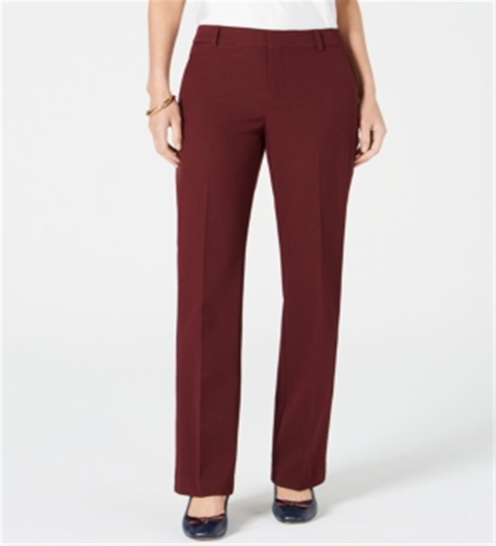 Calças femininas Charter Club Solid Carriage Red tamanho 8 Petite