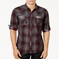 Camisa xadrez masculina Johnny Cotton Western da INC International Concepts, vermelha, tamanho XXX-G