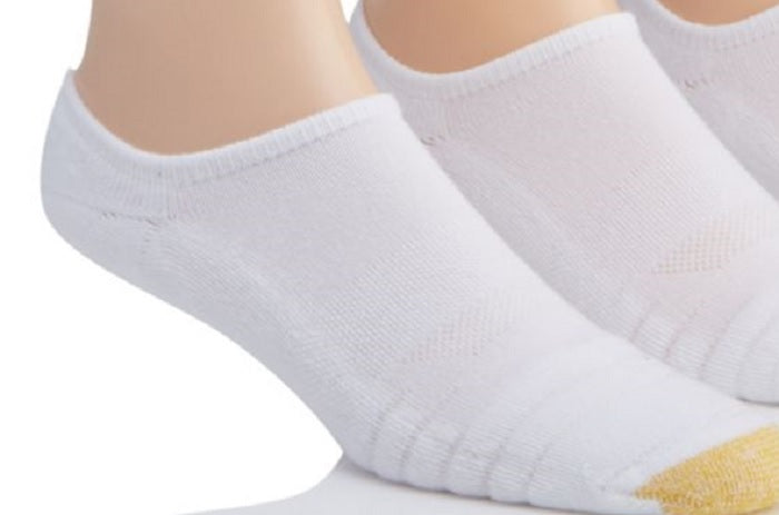 Meias invisíveis Gold Toe The Sneaker Masculinas Brancas Tamanho 8-11