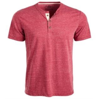 American Rag Men's Heathered Manga Curta Henley Rosa Tamanho Único