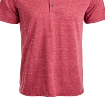 American Rag Men's Heathered Manga Curta Henley Rosa Tamanho Único