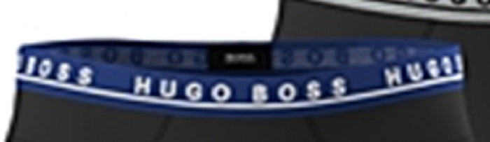 Pacote com 3 cuecas Hugo Boss masculinas de algodão elástico, pretas, tamanho extragrande