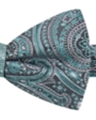 Gravata borboleta masculina Ryan Seacrest Distinction Paisley pré-amarrada, azul, tamanho único