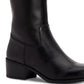 Botas femininas Alfani de cano alto, bico redondo, pretas, tamanho 7.0