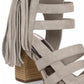 Sandálias femininas Carlos By Carlos Santana Neveah Suede Gladiator, cinza, tamanho 8,5 M