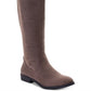 Botas femininas estilo amêndoa acima do joelho, tamanho 5,5 M, marrom