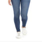 Calça jeans skinny feminina rosa celebridade, cintura alta, azul, tamanho 1