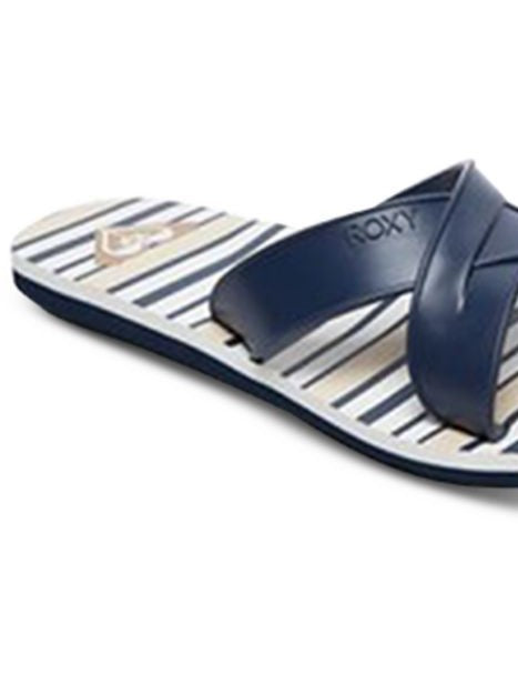 Chinelo Roxy Carlio Feminino Listrado Azul Tamanho 7 B