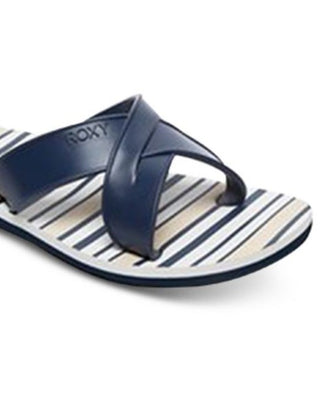 Chinelo Roxy Carlio Feminino Listrado Azul Tamanho 7 B