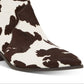 INC Botas femininas Latisha bico fino salto bloco com zíper e tiras acolchoadas confortáveis, estilo cow, tamanho 7,5 M