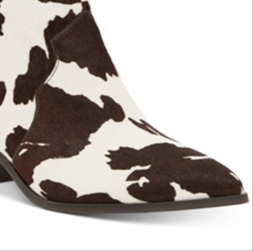INC Botas femininas Latisha bico fino salto bloco com zíper e tiras acolchoadas confortáveis, estilo cow, tamanho 7,5 M
