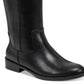Tommy Hilfiger Imina 3 Botas de montaria femininas de couro sintético até o joelho, pretas, tamanho 8 MW