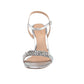 Jewel Badgley Mischka Natasha Patente slingback salto alto feminino prateado tamanho 6,5 m
