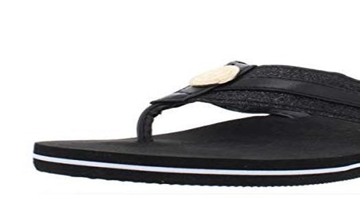 Tommy Hilfiger Capas Glitter Chinelos de dedo femininos pretos tamanho 5 M