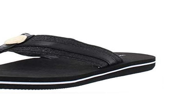 Tommy Hilfiger Capas Glitter Chinelos de dedo femininos pretos tamanho 5 M