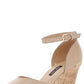 Sandálias femininas Nine West Lilly Wedge com recorte na ponta aberta, marrom, tamanho 10,5 M