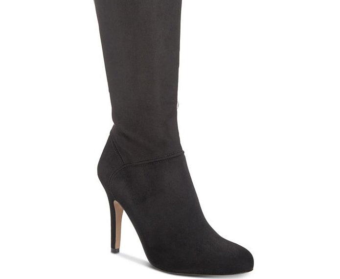Botas femininas de cano alto, bico fino, Taisa, da INC International Concepts, pretas, tamanho 10 M